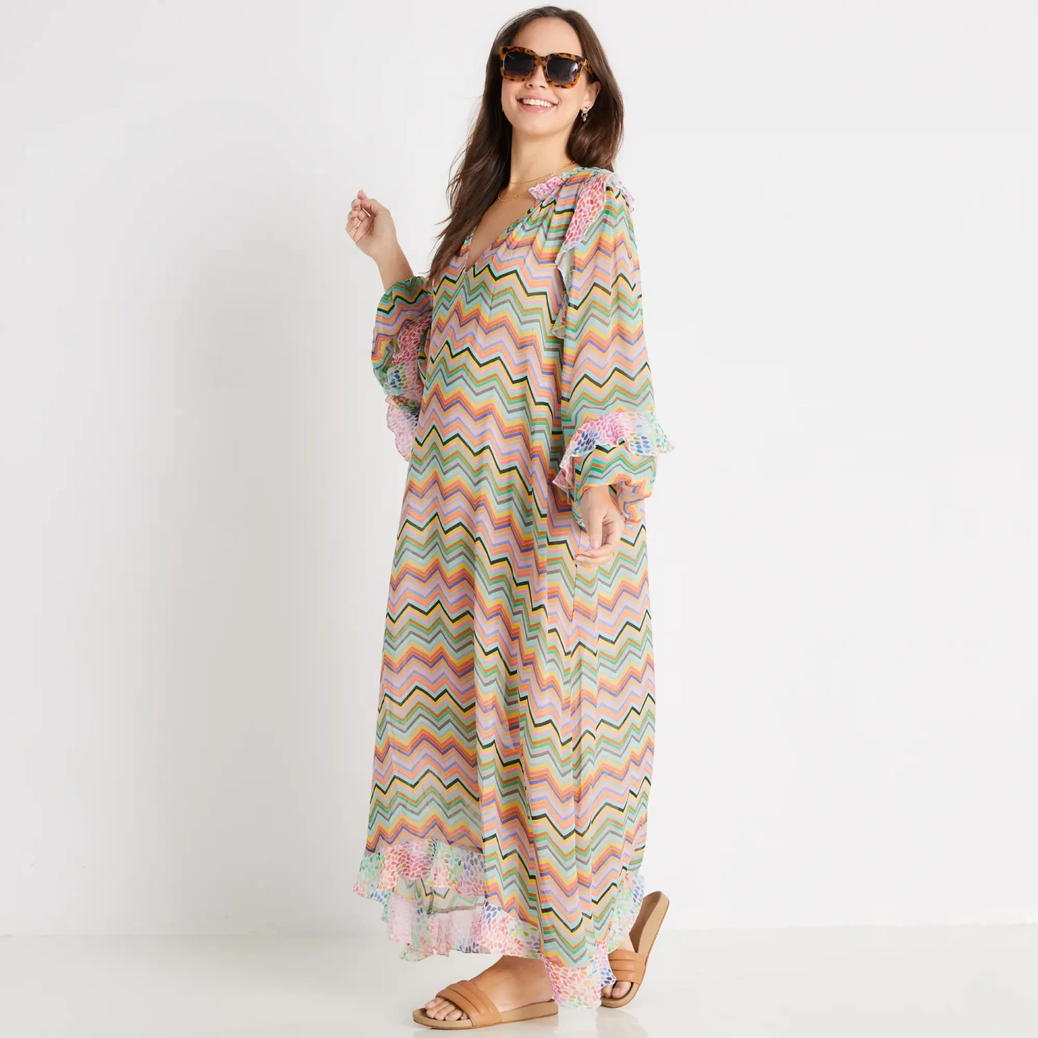 Me369 brand contemporary and stylish maternity friendly printed maxi cover up dresses