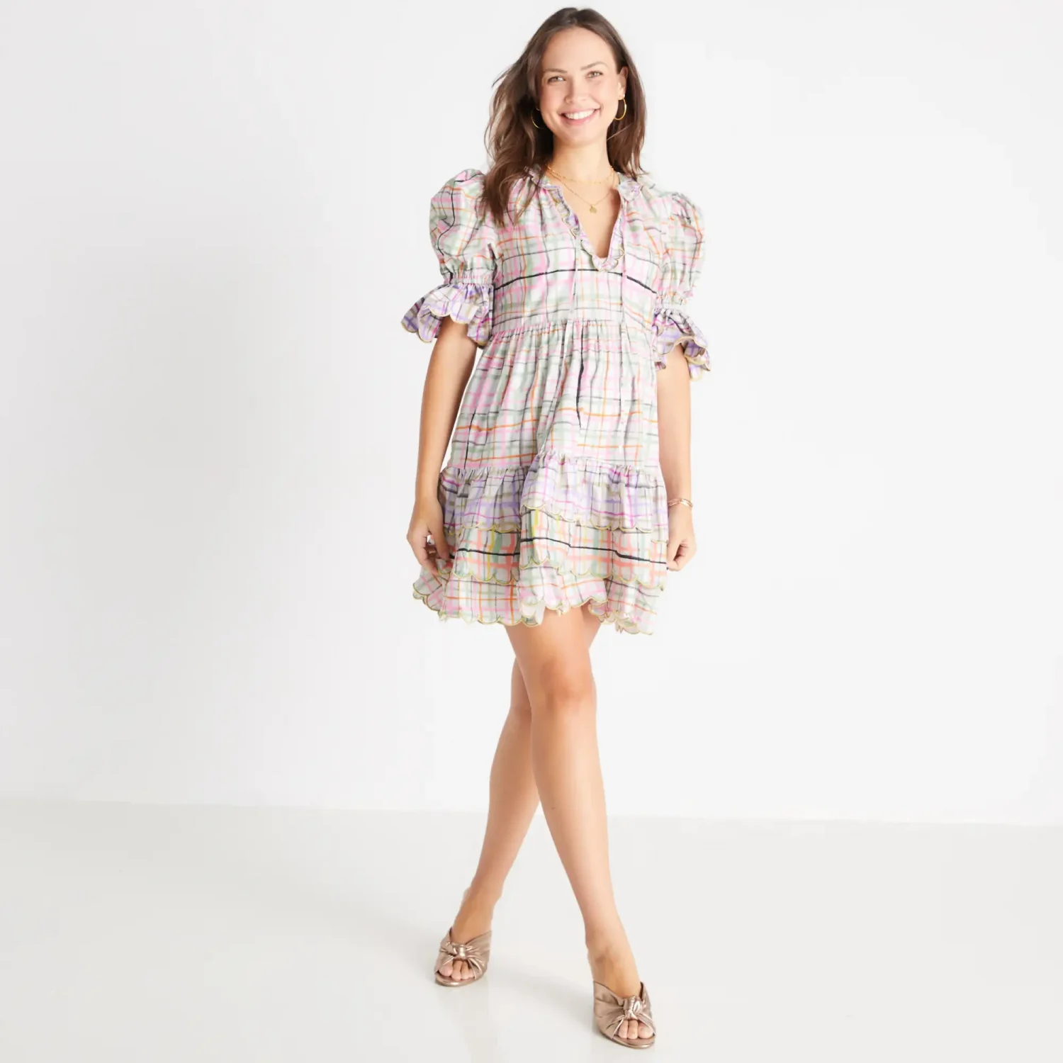 CeliaB brand contemporary and stylish maternity friendly printed mini dresses