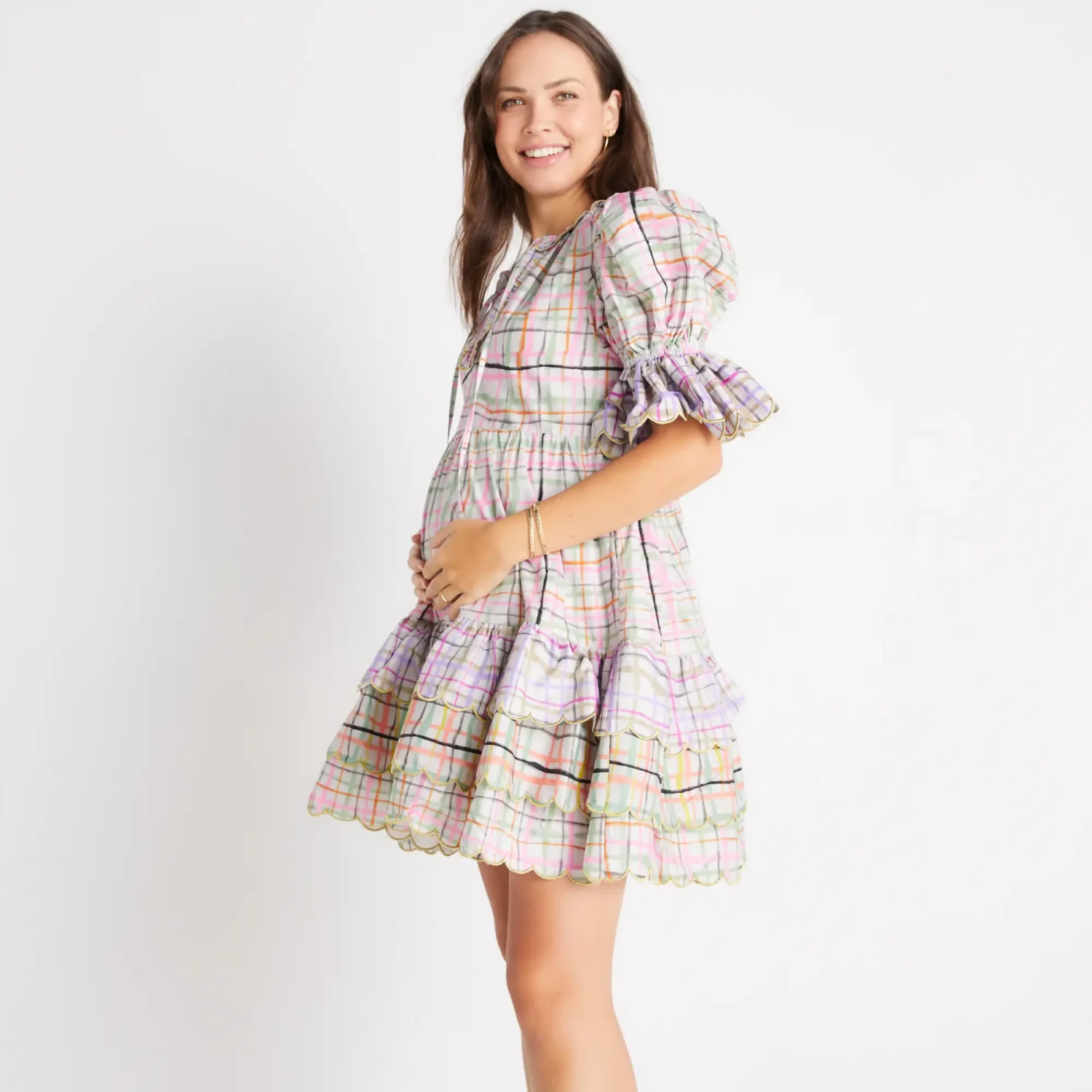 CeliaB brand contemporary and stylish maternity friendly printed mini dresses