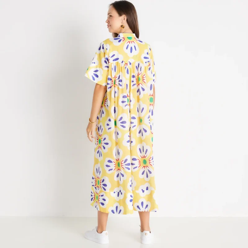 De Loreta brand contemporary and stylish maternity friendly floral printed shirt dresses