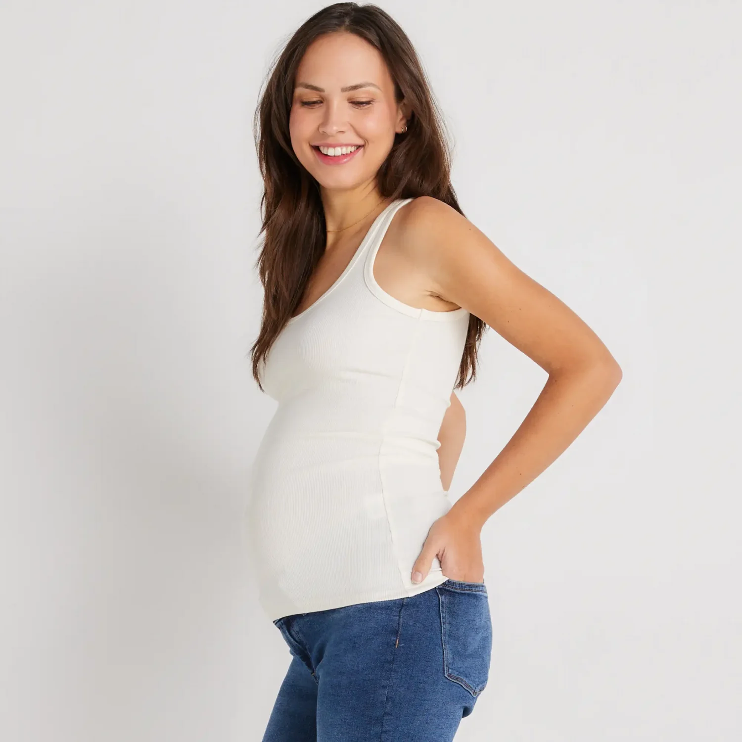 Hatch brand maternity friendly ivory tank tops