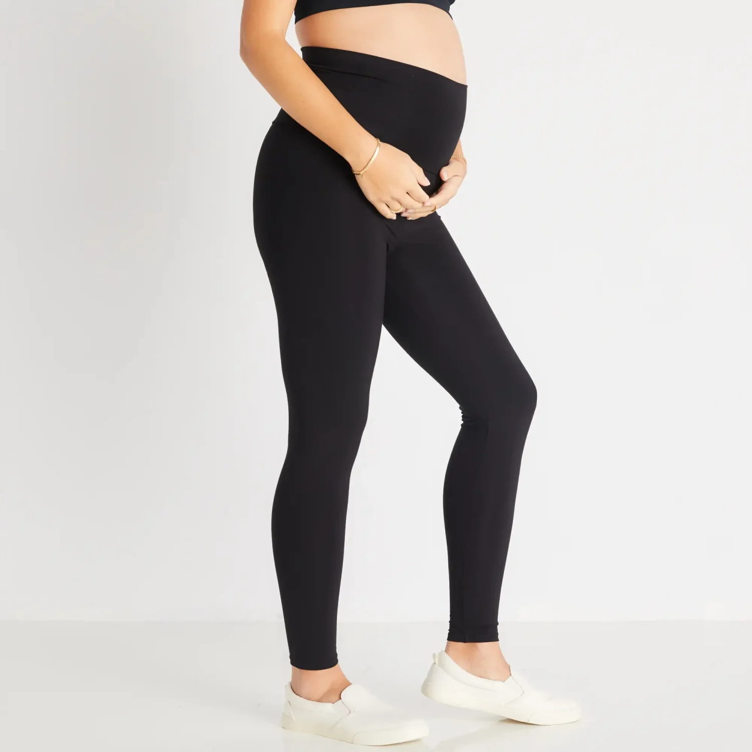 Hatch brand before during and after maternity black leggings
