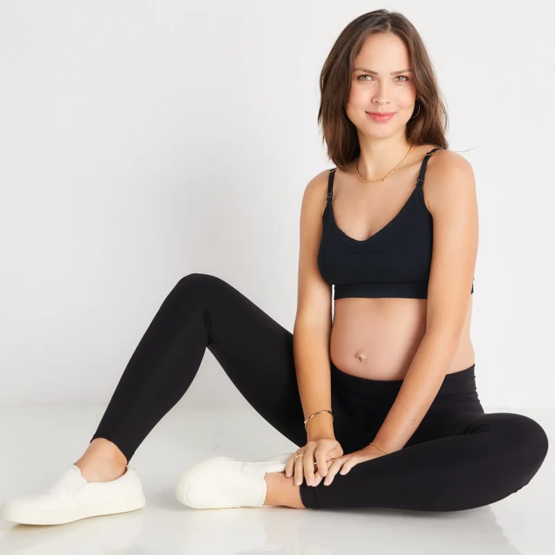 Hatch brand before during and after maternity black leggings